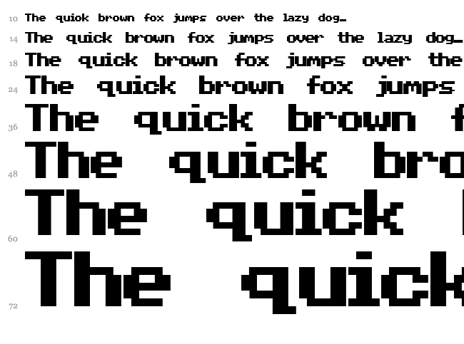 Beeb Mode font waterfall